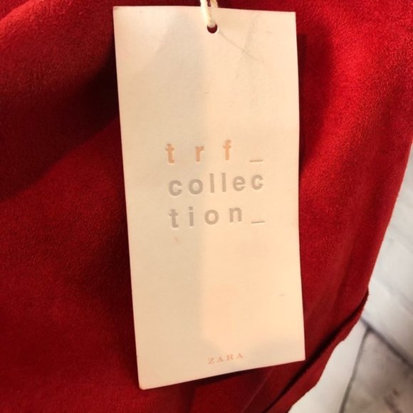 Zara Trafaluc Dress Wrap Red Faux Suede Size XS - Picture 6 of 8